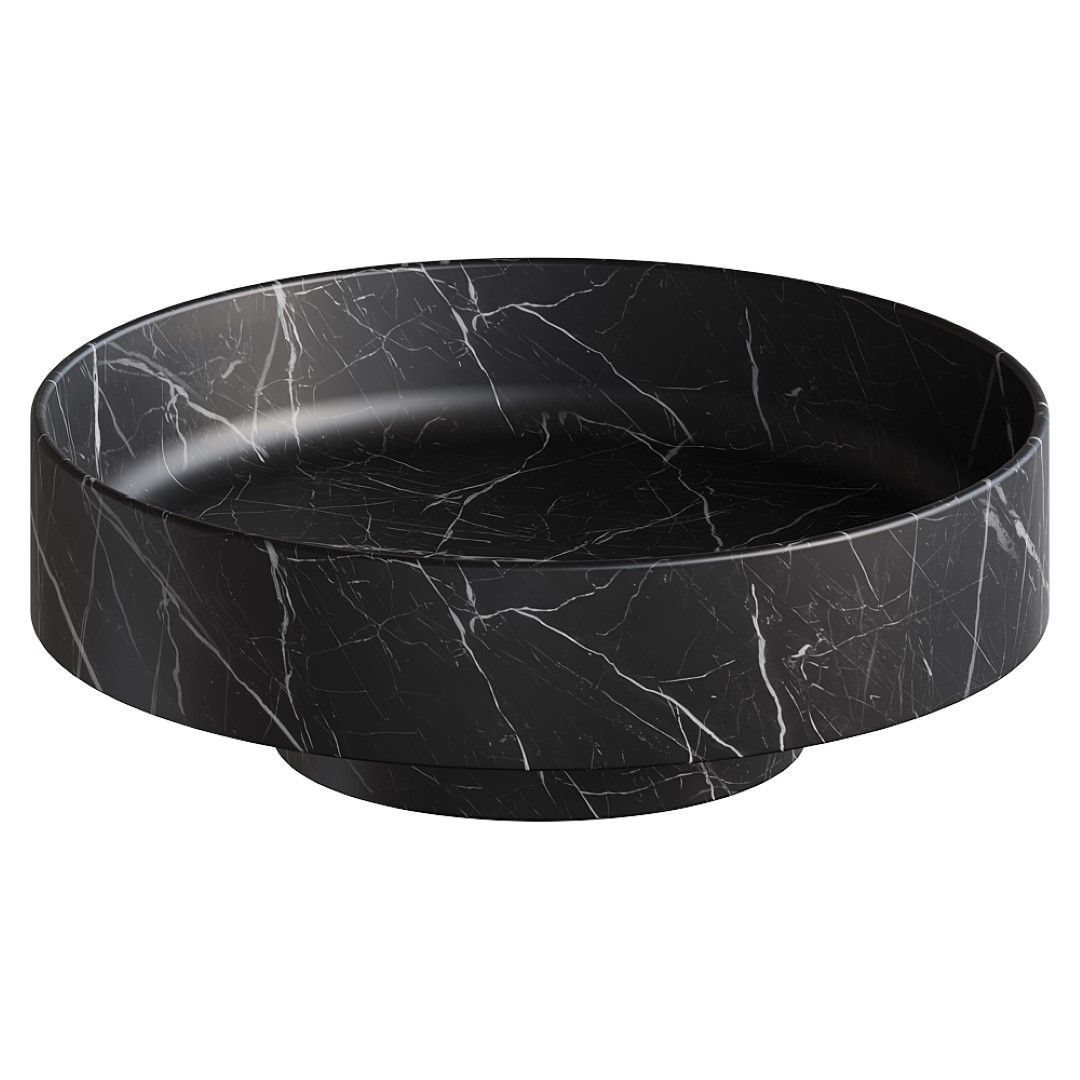 Раковина накладная 40 см Boheme Corian 801-NM черный