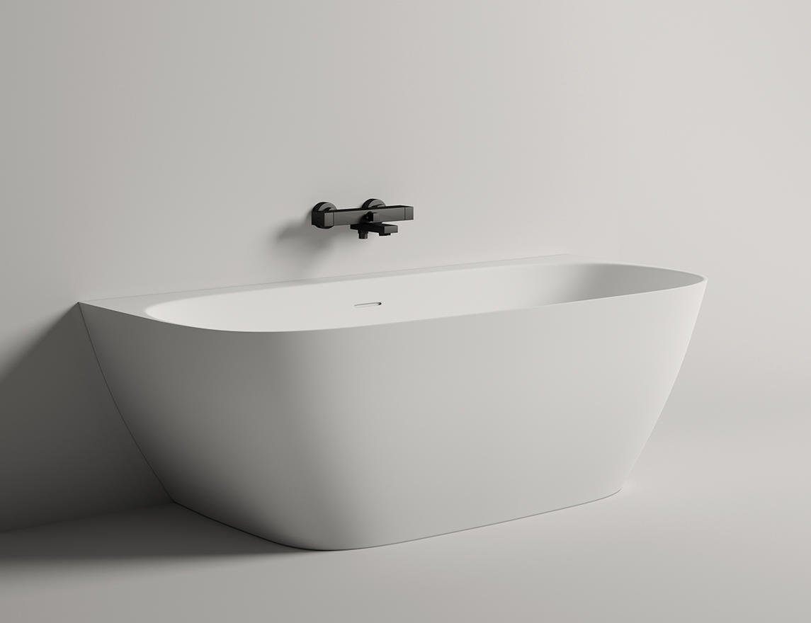 Ванна каменная отдельностоящая глянцевая 170x80 Salini Sofia Wall 102512GRH окрашена по RAL снаружи