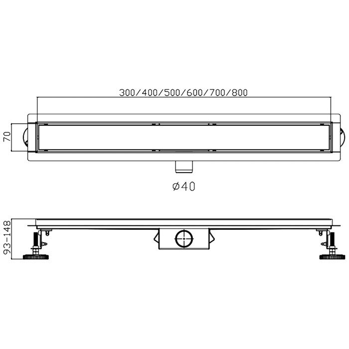 Трап душевой 60x7 Haiba HB93600-7 черный