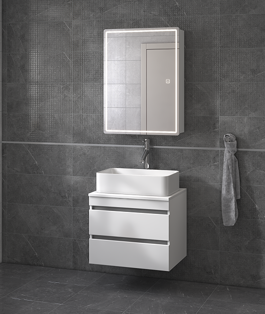 Зеркальный шкаф VIGO Geometry 600 с LED подсветкой zsh.GEO.60.El