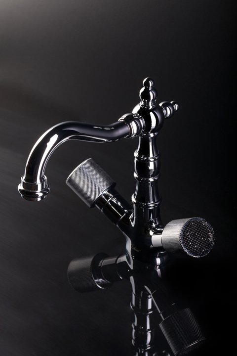 Cмеситель для умывальника высокий BOHEME Royal Cristal 272-Royal/CRST