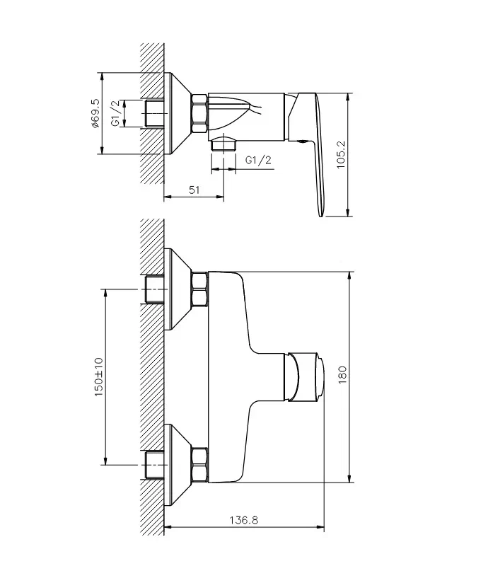 Смеситель для душа Koller Pool LINE LN0450