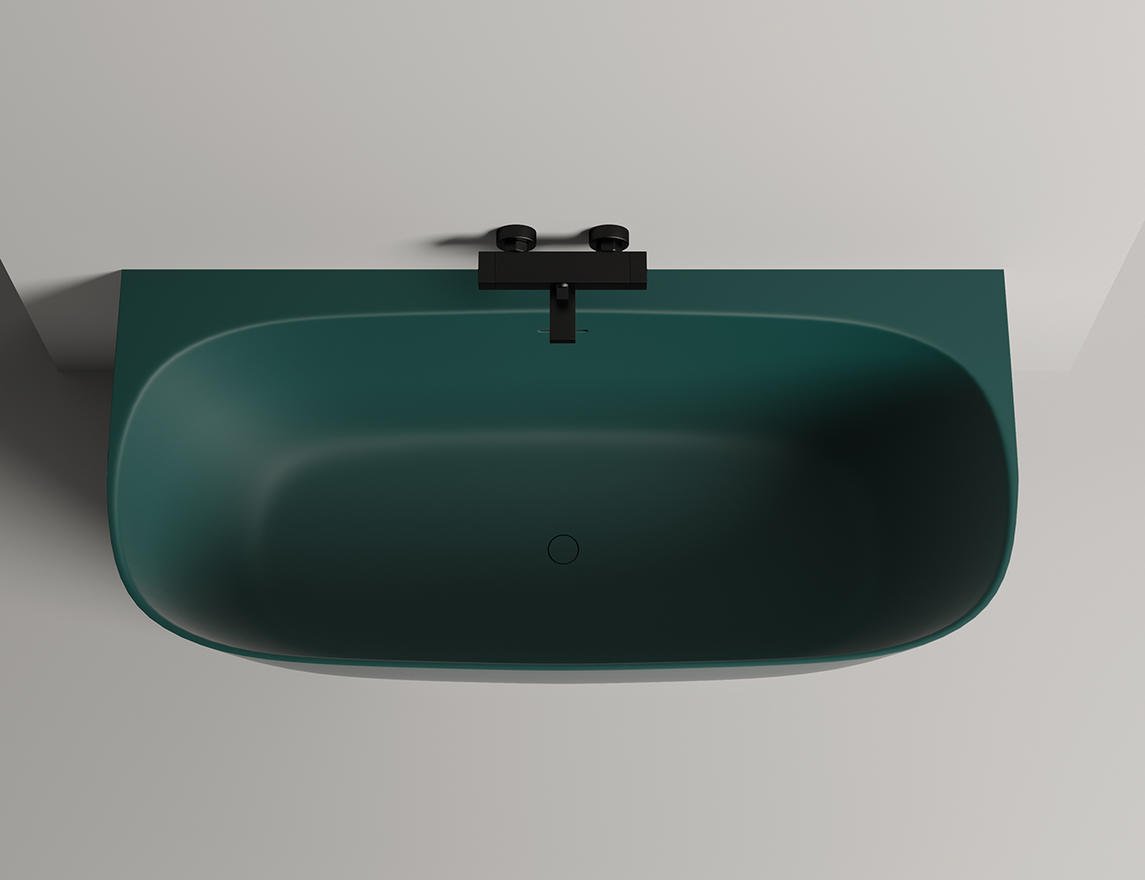 Ванна каменная отдельностоящая глянцевая 170x80 Salini Sofia Wall 102512GRH окрашена по RAL снаружи