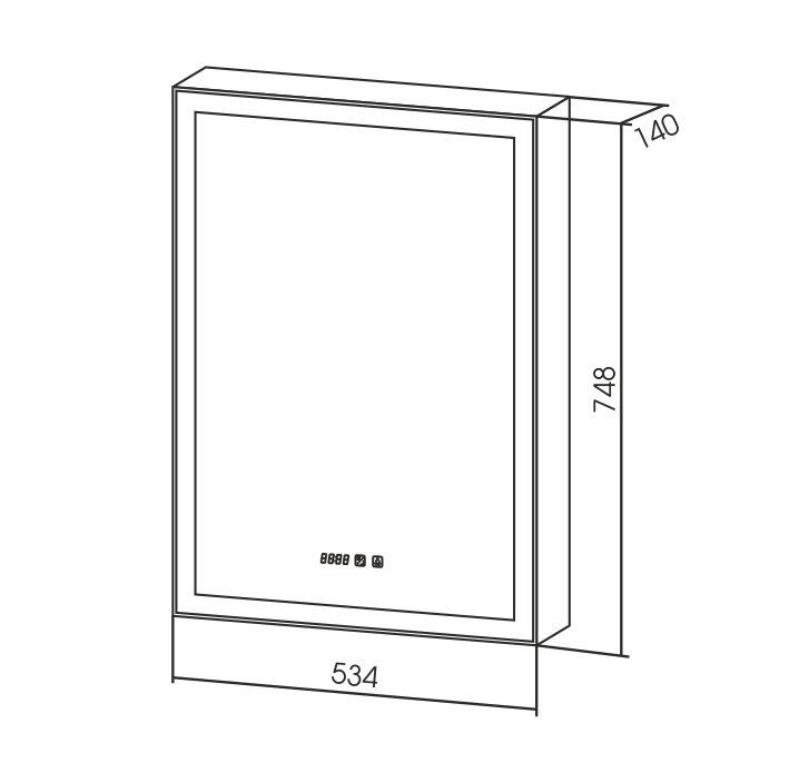 Зеркало-шкаф Silver Mirrors Киото 50 с часами и сменой цвета LED-00002356