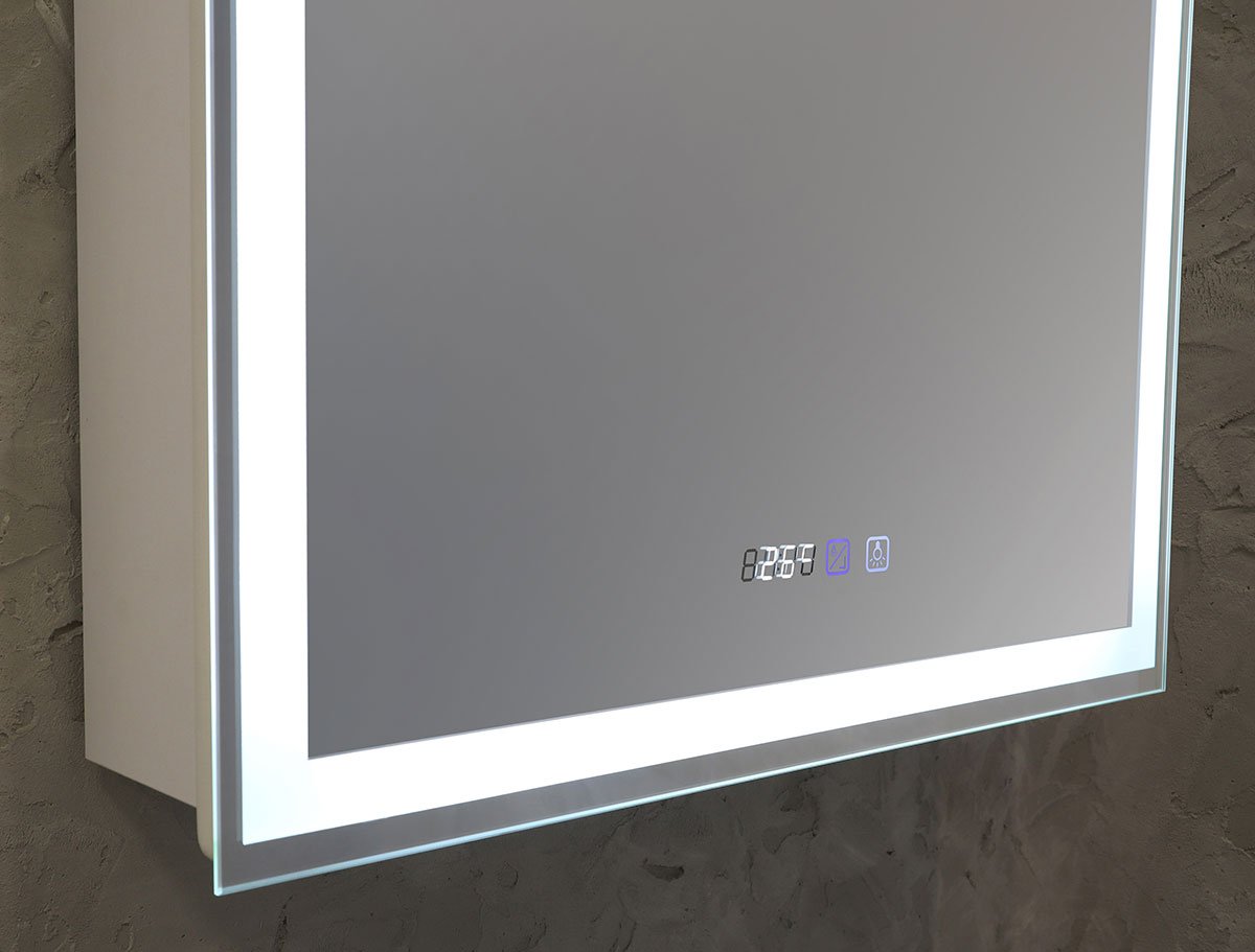 Зеркало-шкаф Silver Mirrors Киото 60 с часами и сменой цвета LED-00002358