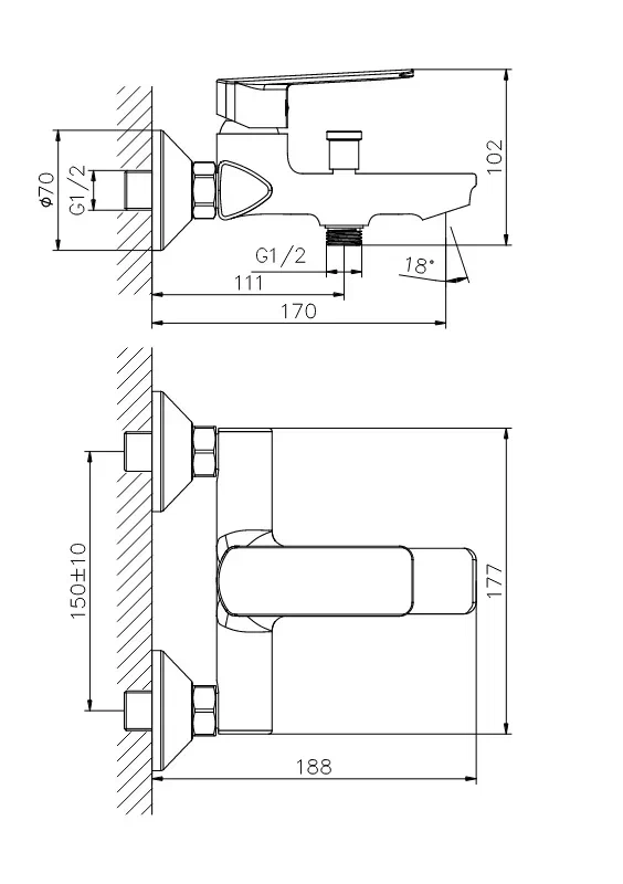 Смеситель для ванны Koller Pool STYLE SL0100
