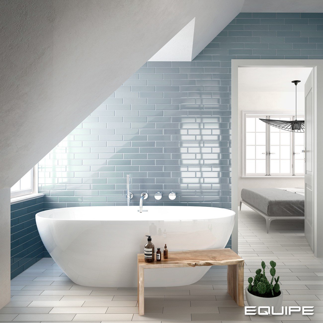 керамическая плитка настенная 27529 limit bleu clair 6x24,6 см 
