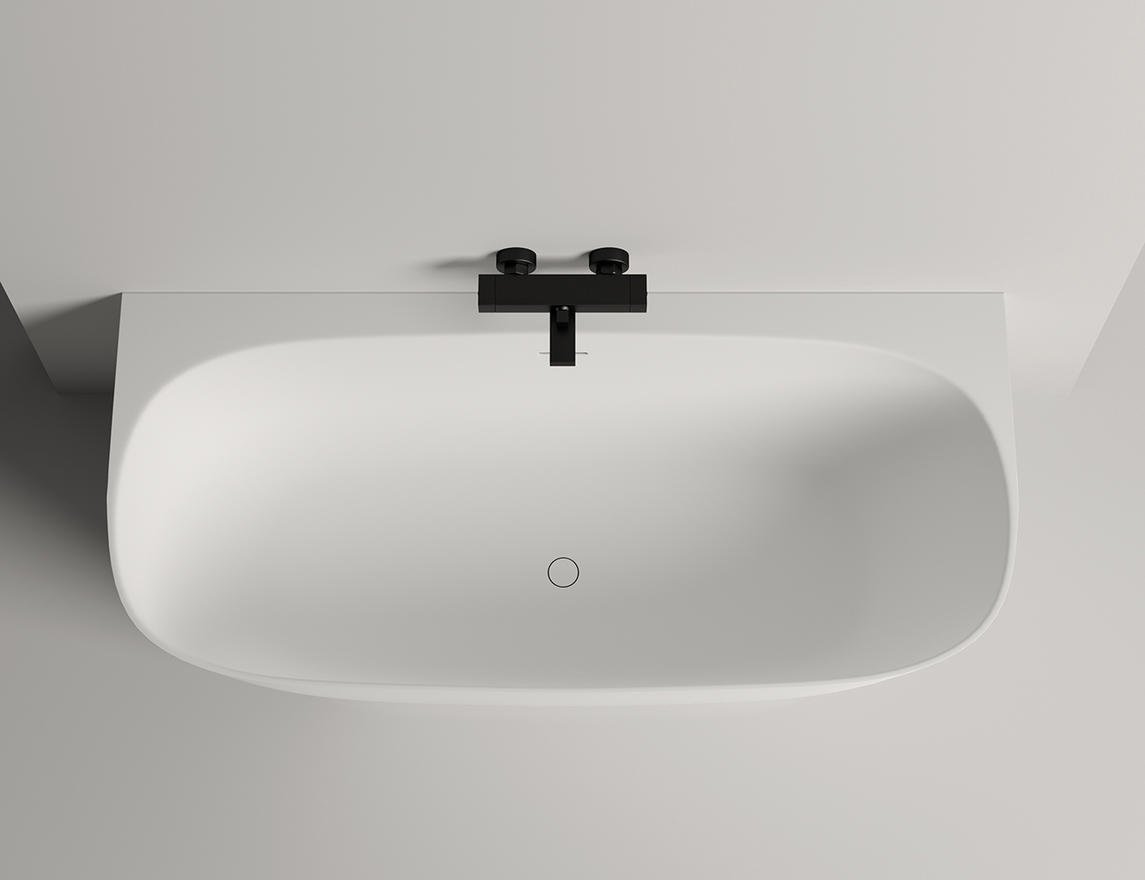 Ванна каменная отдельностоящая глянцевая 170x80 Salini Sofia Wall 102512GRH окрашена по RAL снаружи