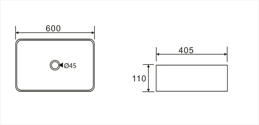 Умывальник на столешницу 60х40 Koller Pool KVADRO KR-0600-WB