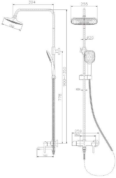Душевая система Haiba HB24805-8