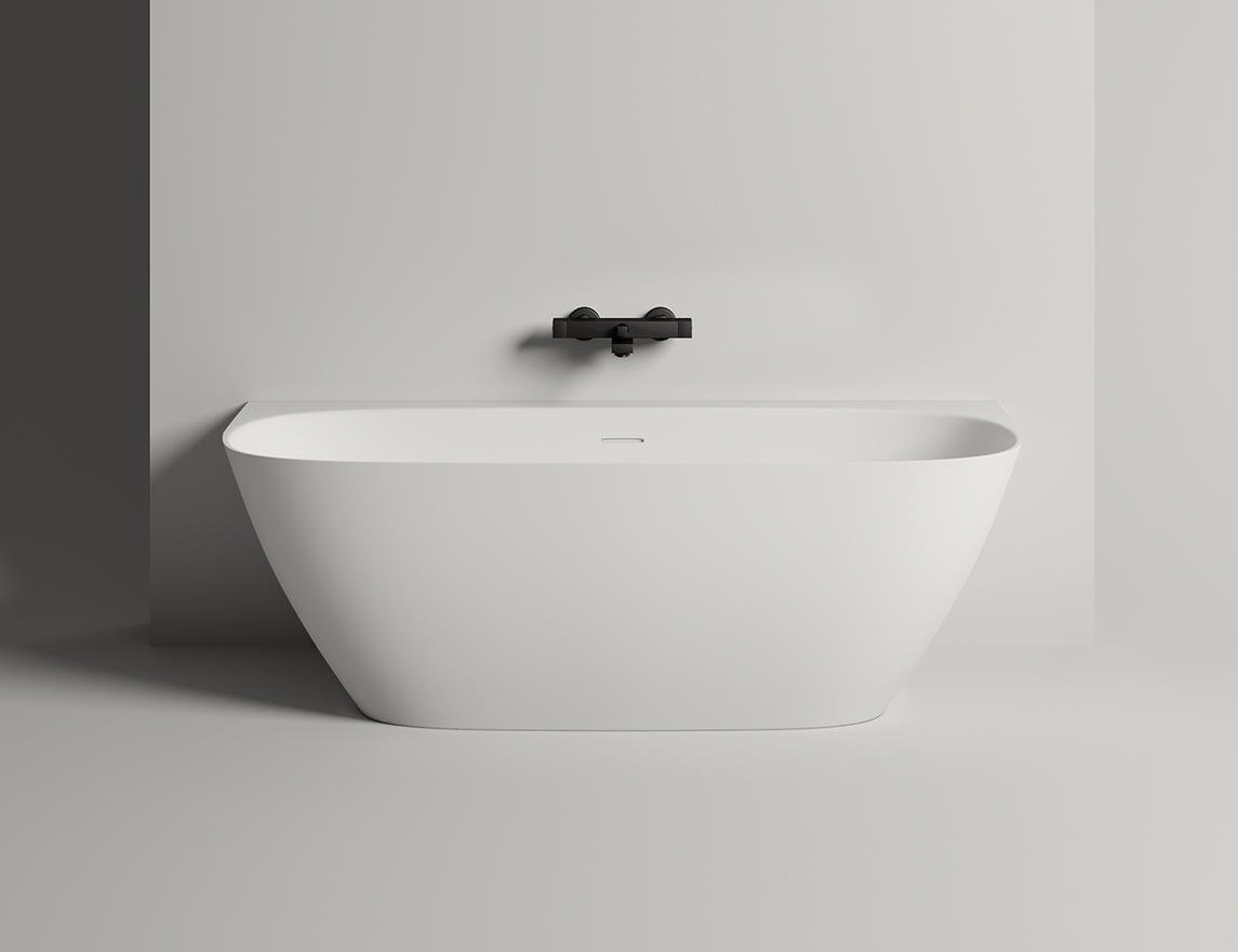 Ванна каменная отдельностоящая глянцевая 170x80 Salini Sofia Wall 102512GRH окрашена по RAL снаружи