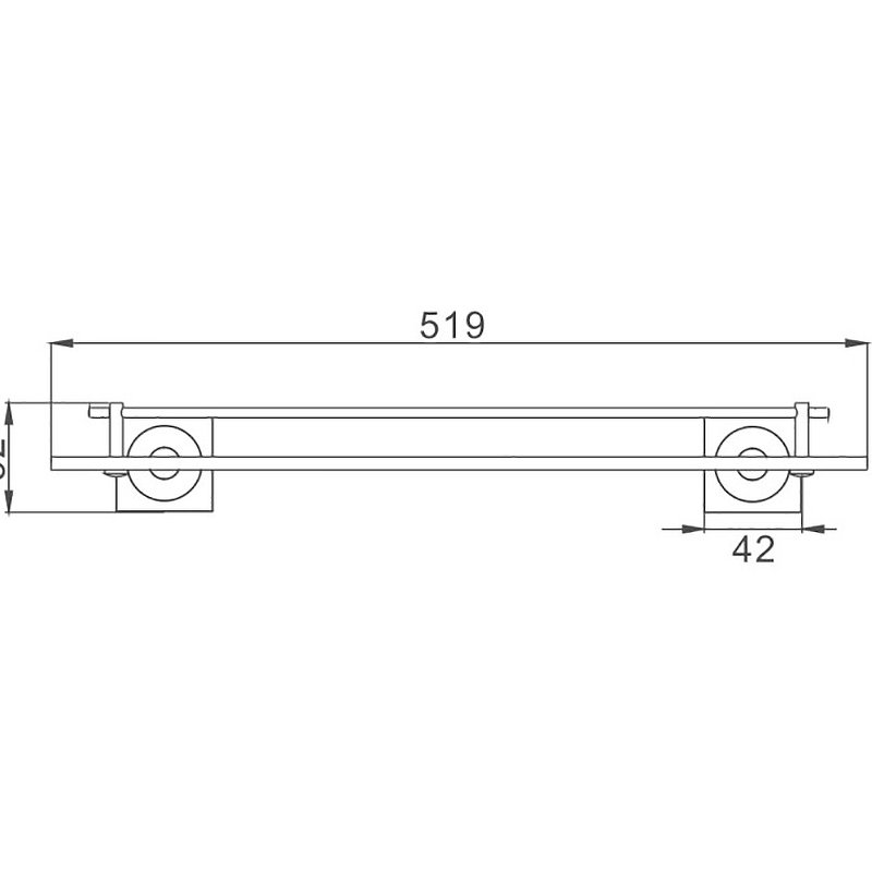 Полка стеклянная 1 -ярусная прямоугольная HAIBA HB8507