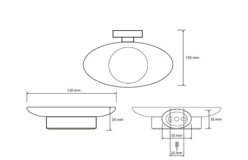 Мыльница 13 см BEMETA OVAL хром