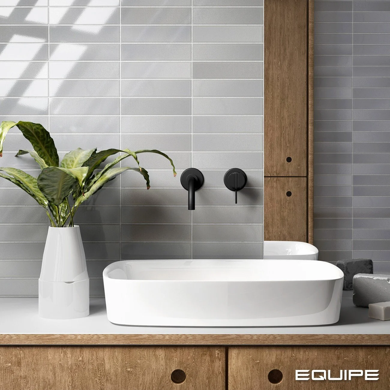 керамическая плитка настенная 27528 limit gris 6x24,6 см 
