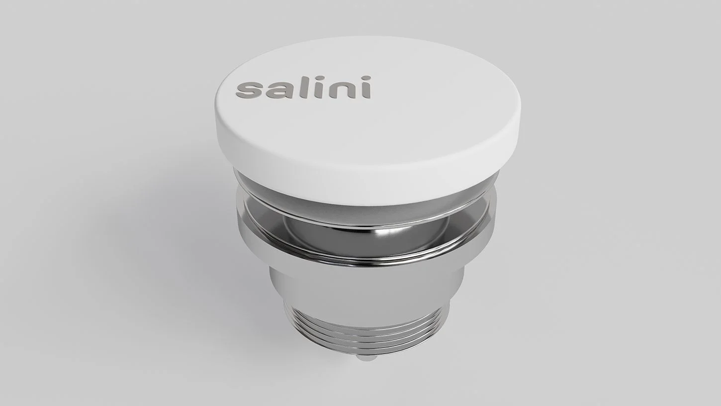 Донный клапандля раковины фиксированный
 Salini 16721WG белый