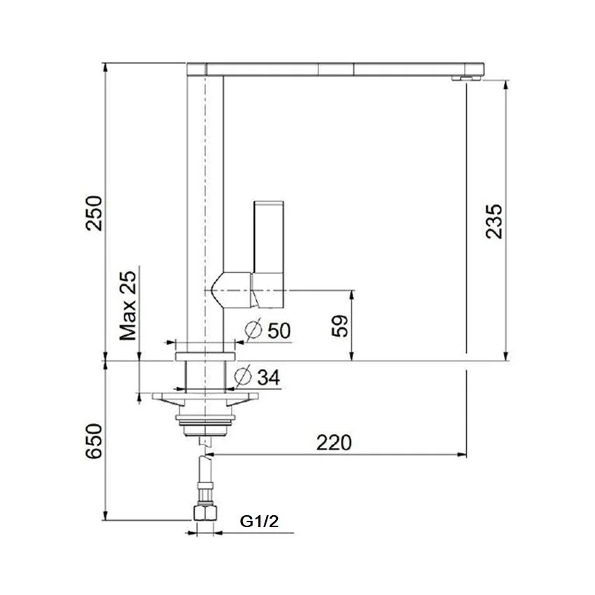 Смеситель для кухни Webert Essential EN920302560, Черный