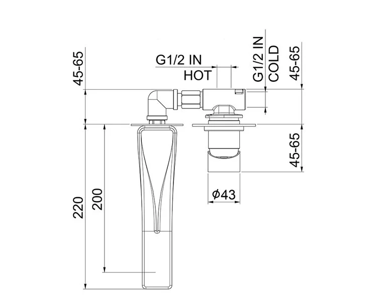 Излив Webert AC1039741 белый